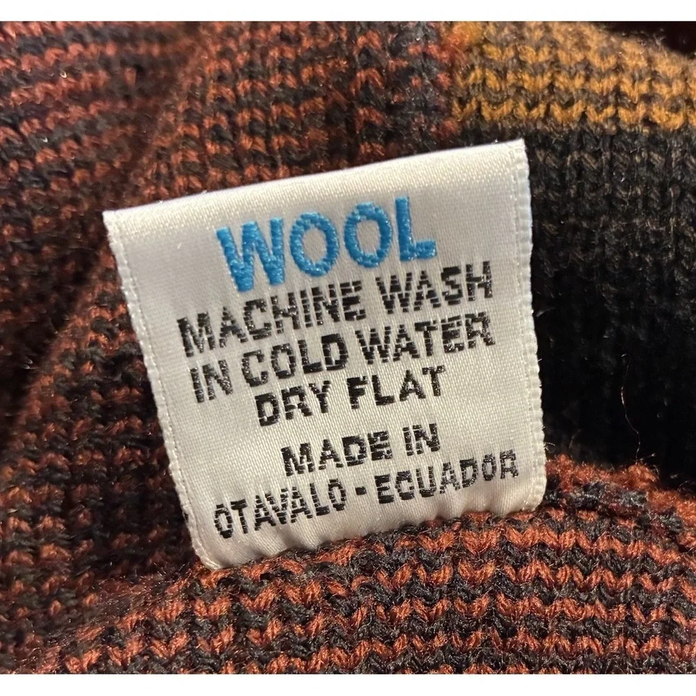 Vintage Alpaca Hoodie Jacket Made In Ecuador Men's Large